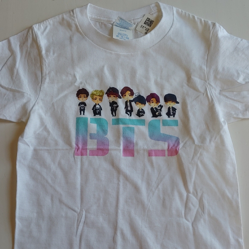 BTS Kids White Graphic T-Shirt